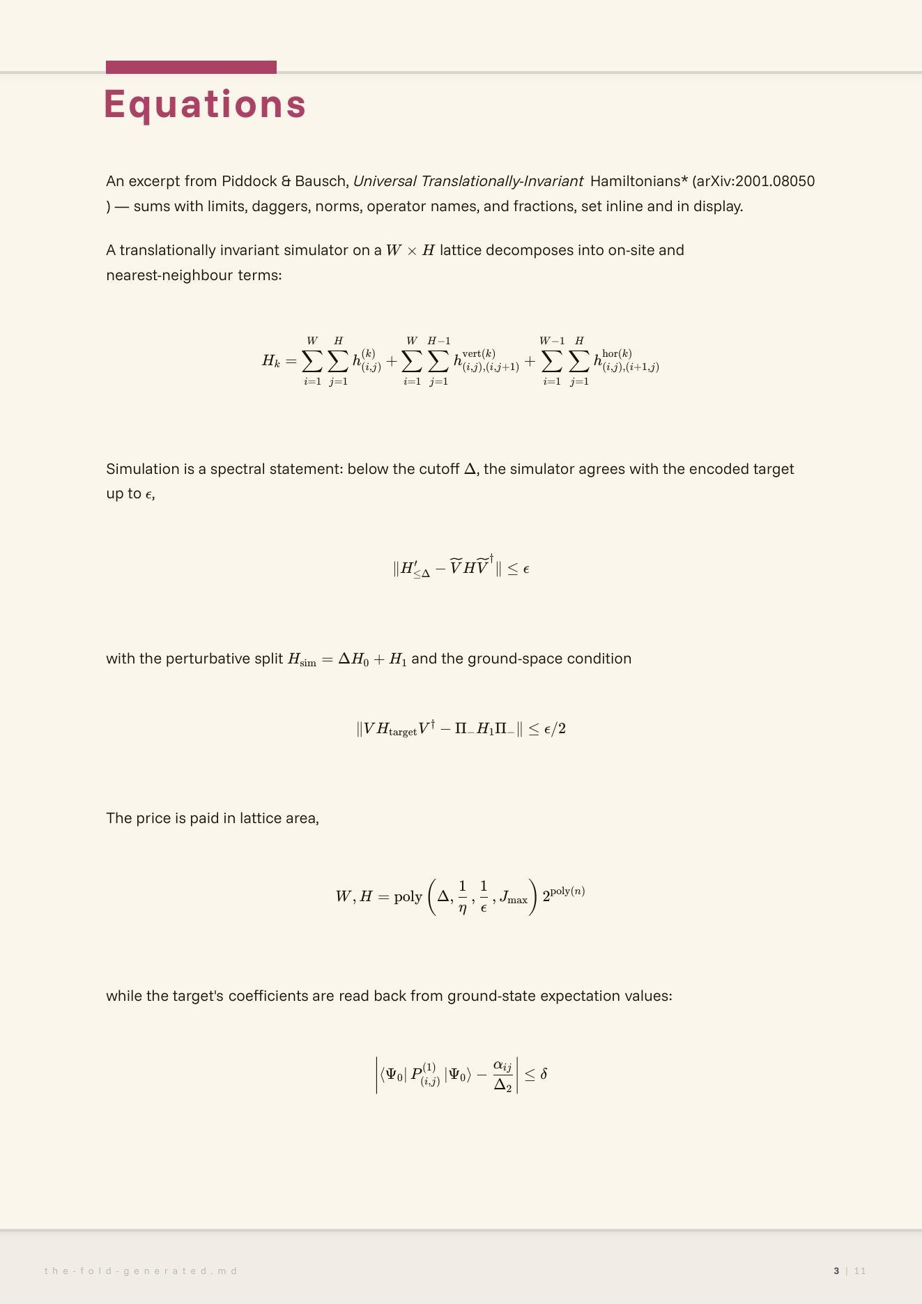 the-fold equations: sums, norms, daggers, fractions in display