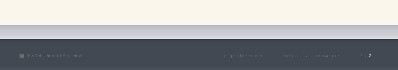 the-fold footer: fold-motifs.md, eigenform.art, timestamp, 7 | 7