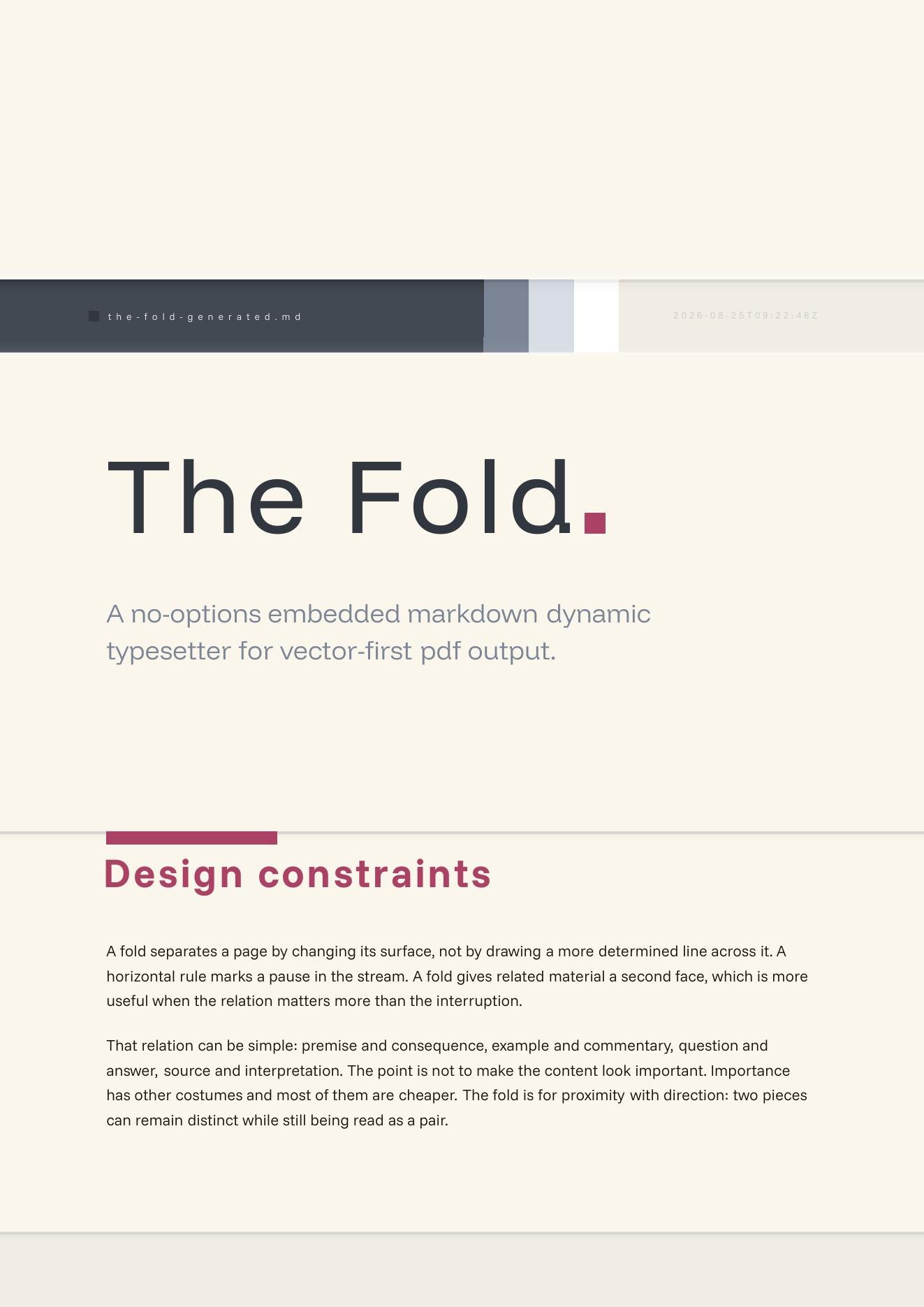 the-fold — current page 1: The Fold. with metabar and timestamp