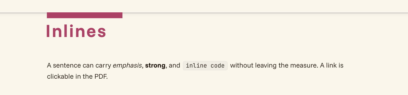 the-fold inline emphasis, strong, and a code chip